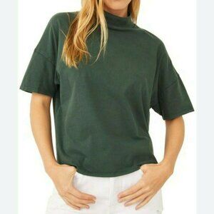 We The Free People Fearless Mock Neck Top In Deepest Spruce